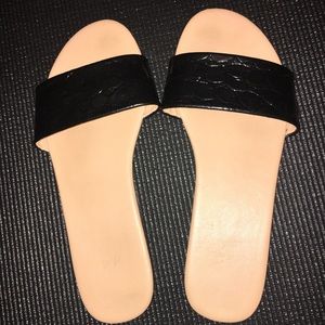 H&M Black snake skin sandals
